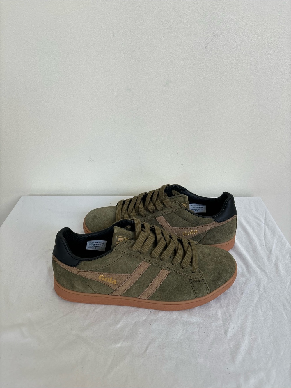 Gola Equipe II Suede Khaki/ Tobacco Sneakers Sz 8 Eu 41 Mens New